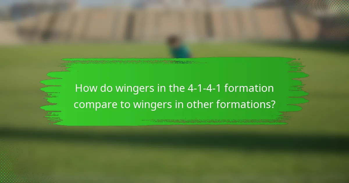 How do wingers in the 4-1-4-1 formation compare to wingers in other formations?