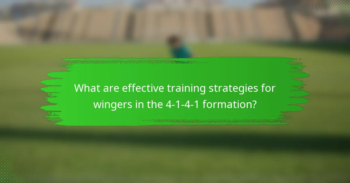 What are effective training strategies for wingers in the 4-1-4-1 formation?